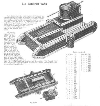 Meccano 1937 Military Tank instructions