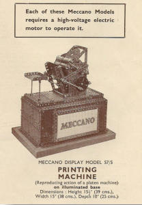 Meccano Platen Printing Press dealers dispaly model